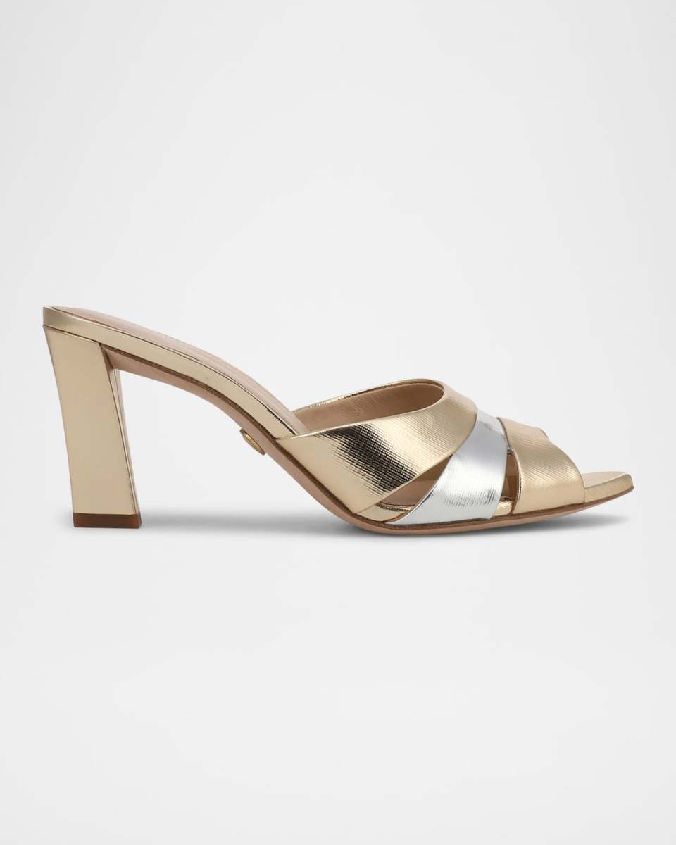 Cassiel Dressel Metallic Leather Caged Mule Sandals